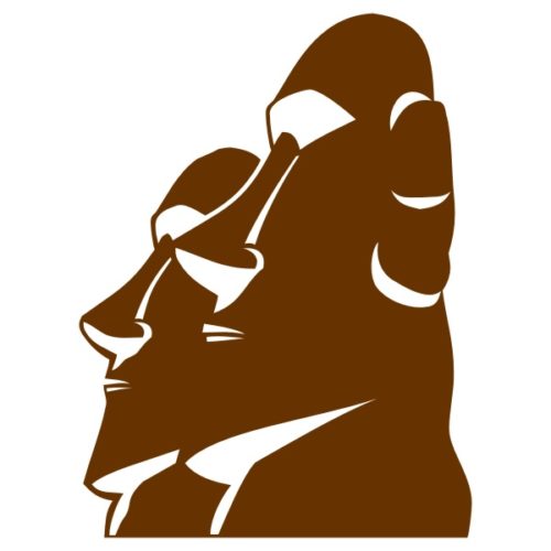 Sticker des statues moai de l'ile de Pâques