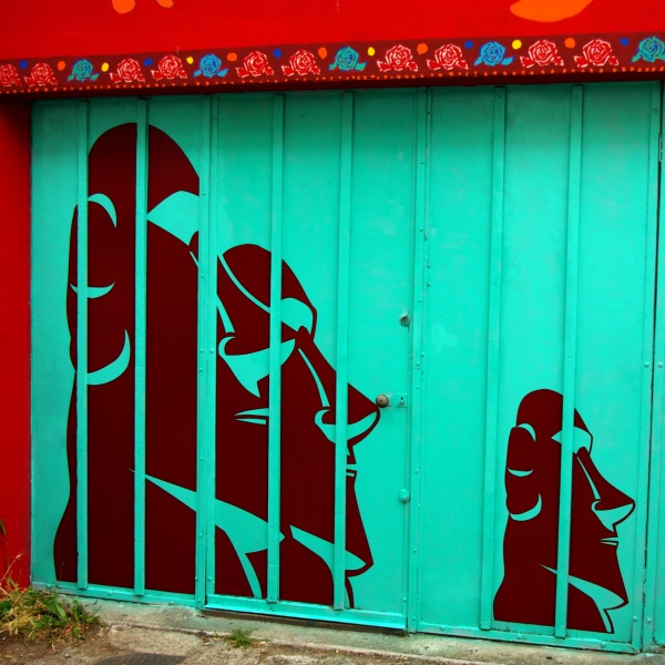 Sticker statues Ile de Paques pour la décoration murale