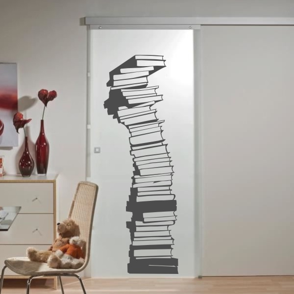 Sticker d'un tas de livres pour la décoration des portes