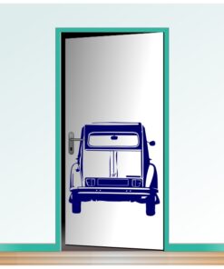 Sticker de la 2CV Charleston vue de l'arrière sticker spécial pour la décoration des portes