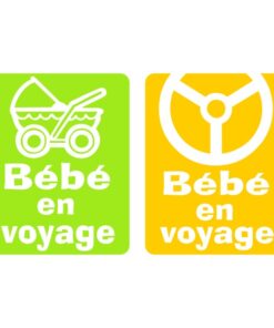 Sticker autocollant bébé en voyage pour poser sur la vitre arrière de la voiture