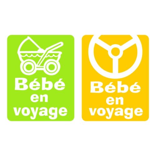 Sticker autocollant bébé en voyage pour poser sur la vitre arrière de la voiture
