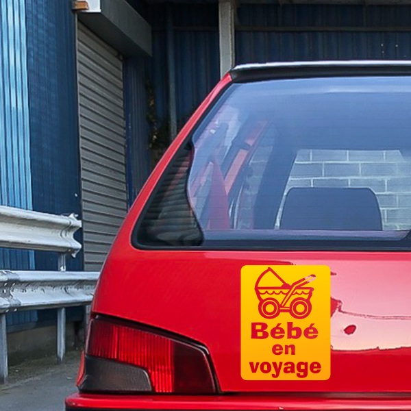 Sticker autocollant bébé en voyage pour la voiture