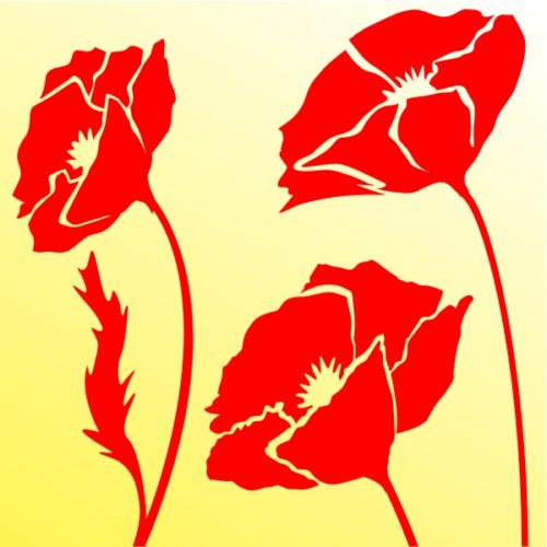 Stickers coquelicots planche de 7 stickers pour la décoration murale Planche de 8 stickers de coquelicots pour la décoration des appareils électroménagers