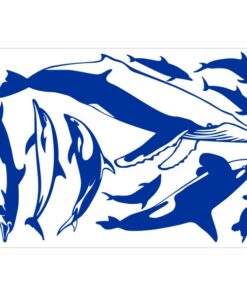 Stickers baleine dauphins orque et tortue pour la décoration de la salle de bain