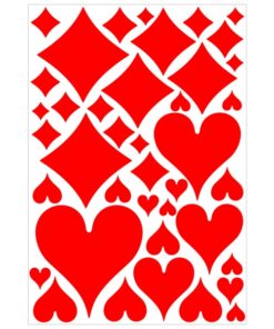 Stickers motifs cartes à jouer carreau et cœur