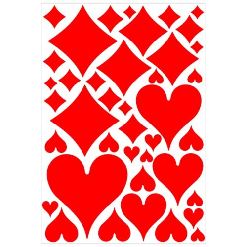 Stickers motifs cartes à jouer carreau et cœur