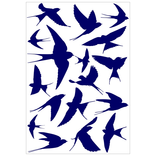 Stickers hirondelles en vol pour la décoration murale