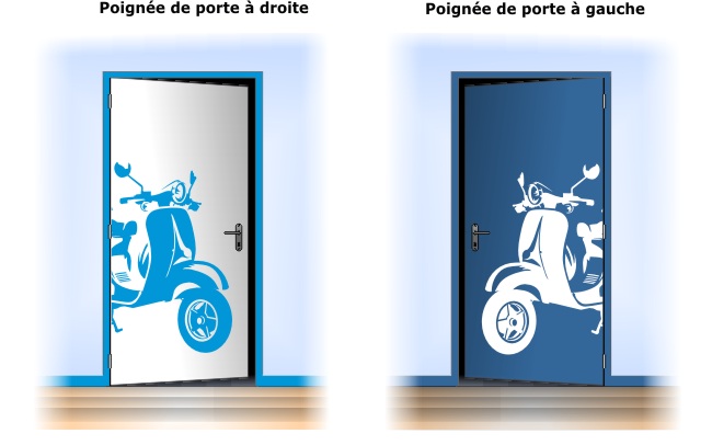 Sticker autocollant motif or et bleu pour portes