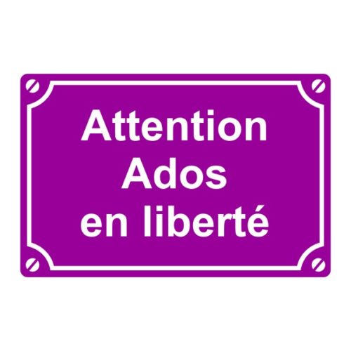 Sticker et plaque de rue ados en liberté