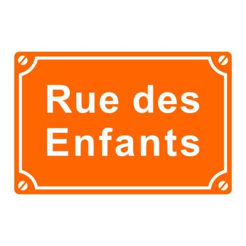 Plaque de rue des enfants