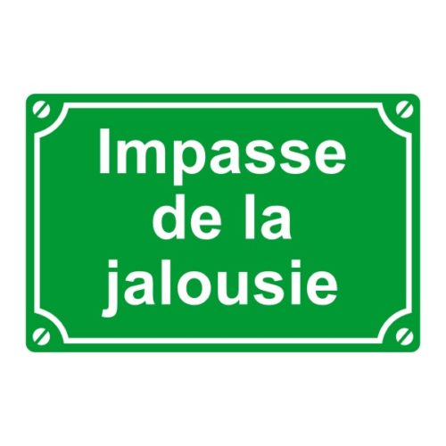 Plaque ou sticker de rue impasse de la jalousie