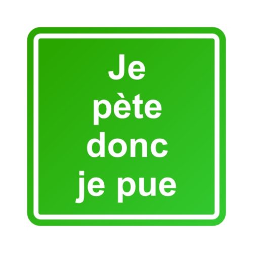 Sticker humour pour les toilettes Je pète donc je pue