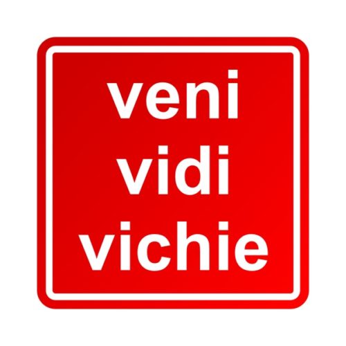 Sticker humour pour les toilettes, Veni Vidi Vichie