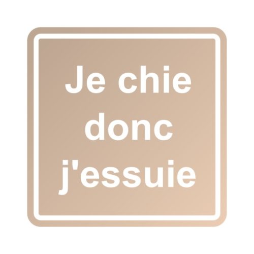 Sticker humour pour les toilettes, je chie donc j'essuie