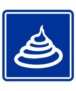 Sticker pour les toilettes, pictogramme d'une jolie crotte