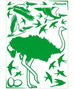 Stickers autruche et pélicans décoration chambre enfant