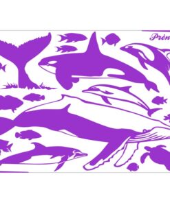 Stickers de baleines et de poissons décoration chambre enfant