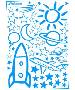 Sticker planètes étoile avion fusée décoration chambre enfant