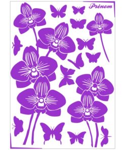 Stickers orchidées et papillons décoration enfant