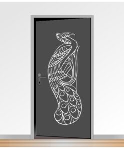 Sticker décoration grand paon style art déco