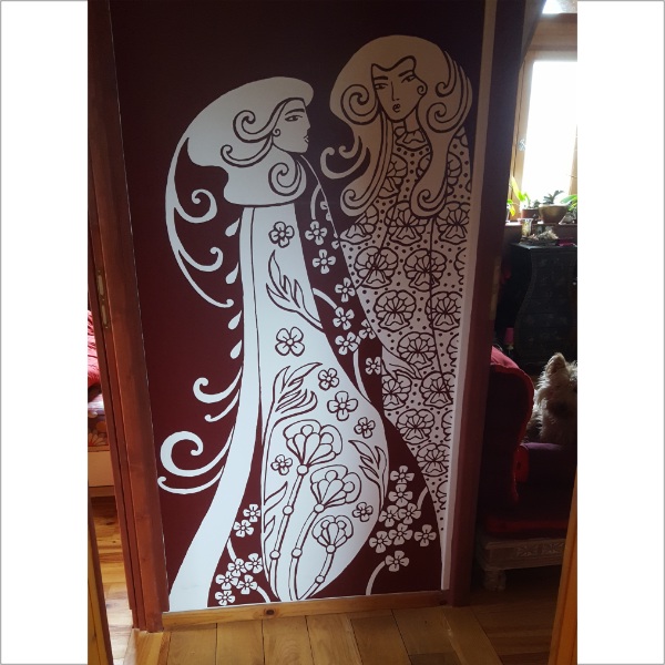 Stickes arts déco spécial portes Sticker pour porte style arts décos personnages femmes