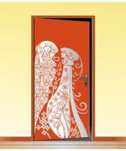 Sticker décoration de porte style arts décos