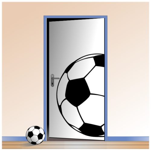 Sticker ballon de foot spécial décoration de porte