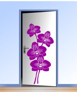 Sticker de grandes fleurs d'orchidées pour la décoration des portes