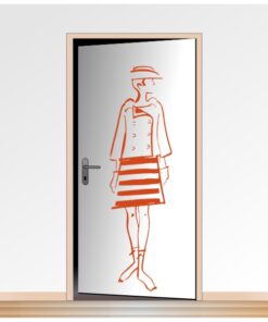 Sticker vitrine d'un mannequin de mode vintage