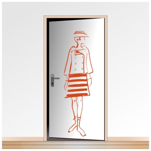 Sticker vitrine d'un mannequin de mode vintage