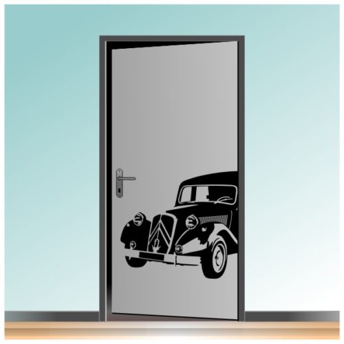 Sticker spécial décoration porte d'une Traction avant vintage