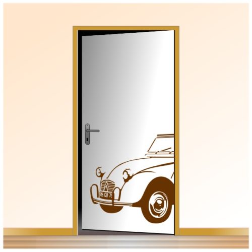 Sticker spécial décoration porte d'une 2 CV Citroën vintage