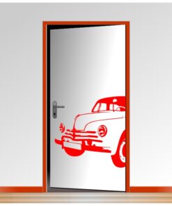 Sticker vintage de la Renault 4CV spécial pour la décoration des portes
