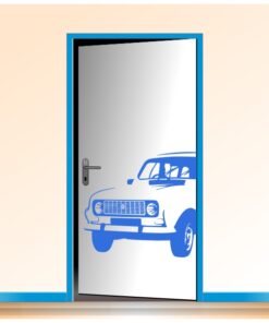Sticker voiture vintage de la Renault 4L pour la déco des portes
