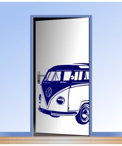 Sticker du Combi VW style vintage pour la décoration des portes