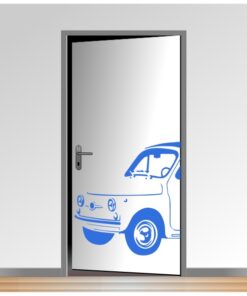 Sticker déco d'une Fiat 500 pour les portes