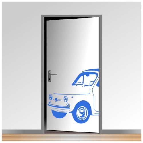 Sticker déco d'une Fiat 500 pour les portes