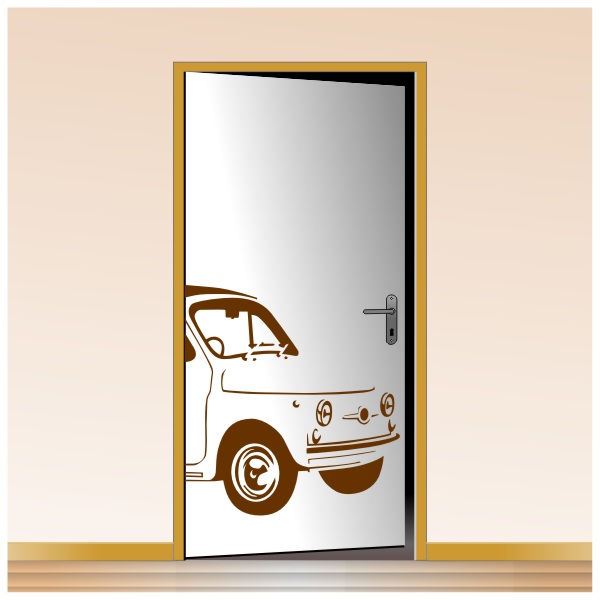 Sticker de la Fiat 500 pour la décoration des portes