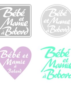 Sticker sécurité enfant pour la voiture Bébé et Mamie à bord