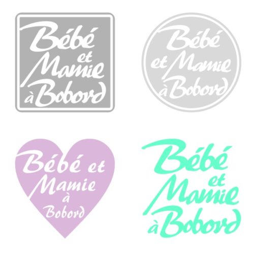 Sticker sécurité enfant pour la voiture Bébé et Mamie à bord