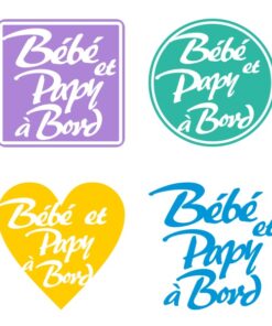 Sticker autocollant sécurité enfant pour la voiture Bébé et Papy à bord