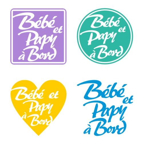 Sticker autocollant sécurité enfant pour la voiture Bébé et Papy à bord
