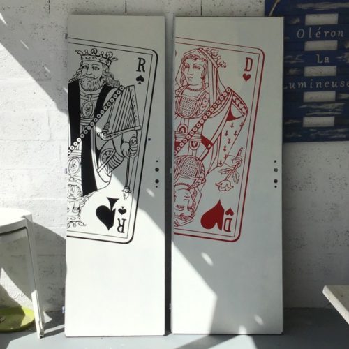 Stickers cartes à jouer pour portes de toilettes