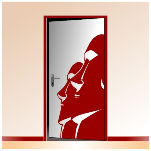 Statues de l'ile de Pâques pour la décoration des portes