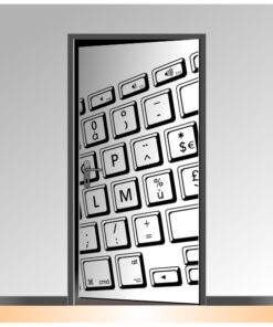 Sticker original d'un clavier d'ordinateur pour la décoration des portes