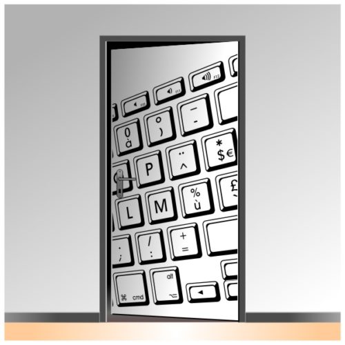 Sticker original d'un clavier d'ordinateur pour la décoration des portes