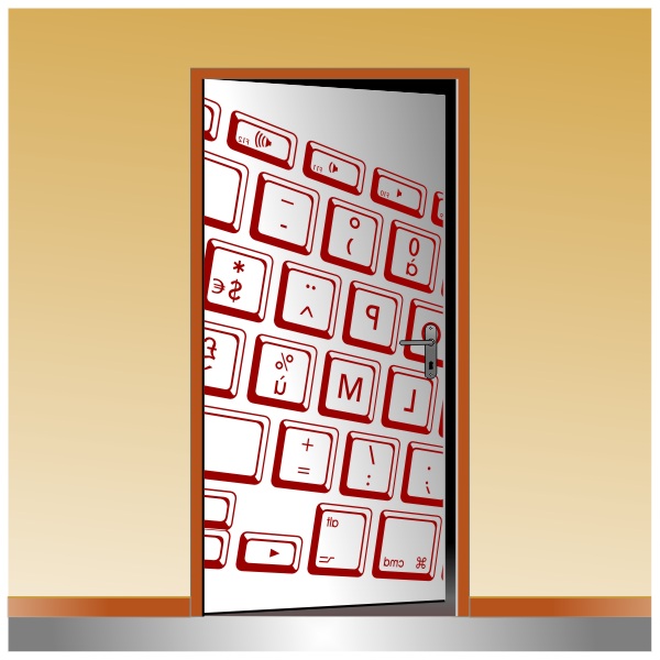 Sticker d'un clavier d'ordinateur pour la décoration des portes de bureaux