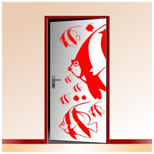 Stickers de jolis poissons tropicaux pour la décoration des portes
