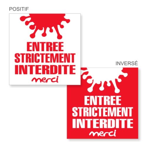 Sticker corona entrée strictement interdite